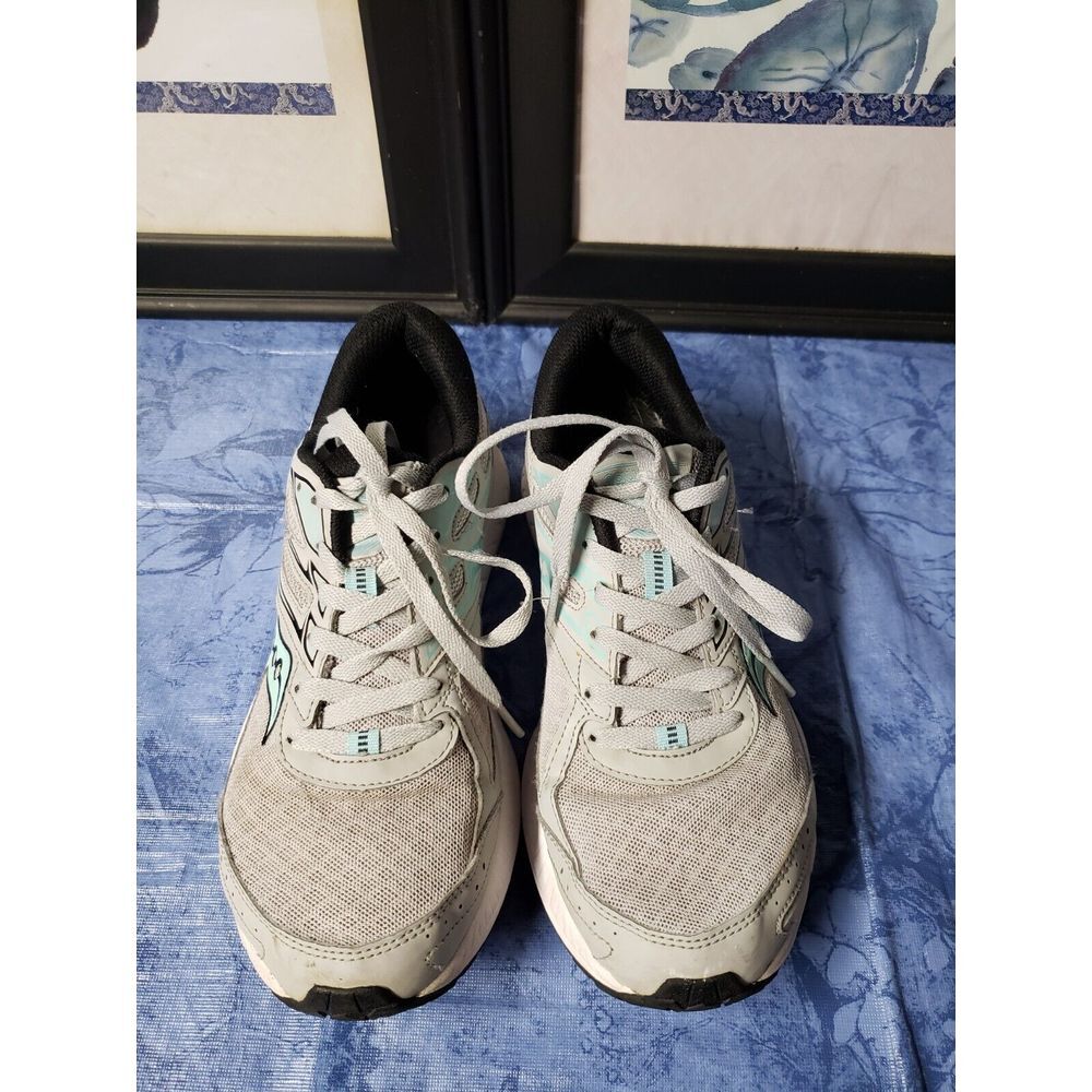 Saucony Cohesion 13 Gray/Black/Aqua Running Shoes Women's Size 10 (S10559-2)